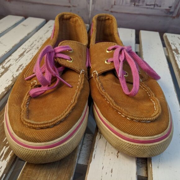 Sperry top-sider sider corduroy pink loafers boats - Picture 7 of 8